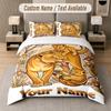 Lion Tiger Leopard Theme Custom Text Or Name 3Pcs Bedding Set 1 Flat Sheet & 2 Pillowcases Personalized Home Bedding