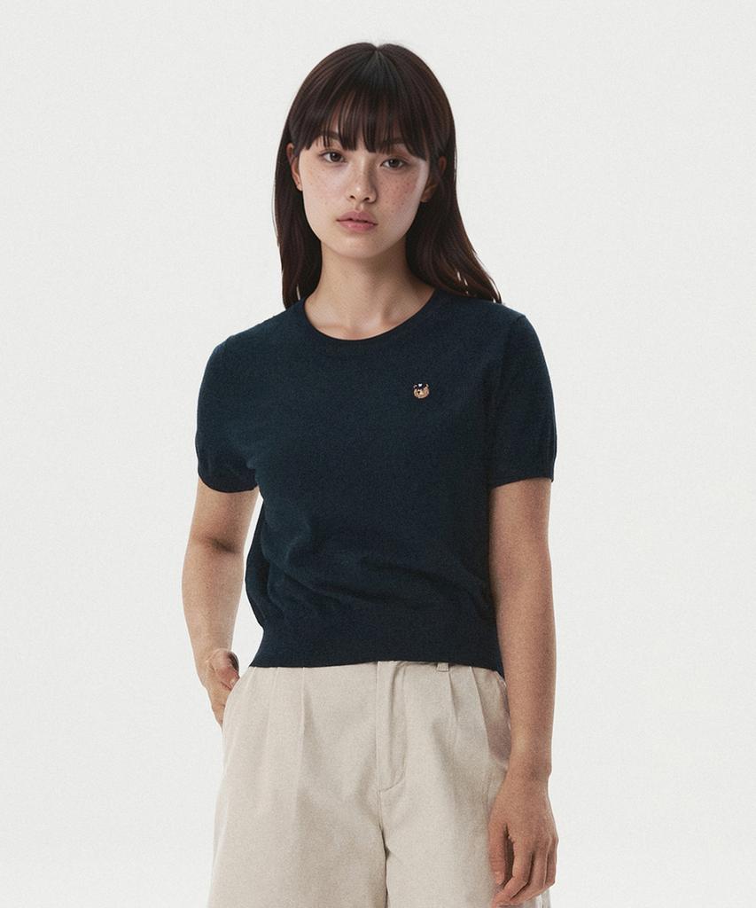 Who.A.U Steve R-Neck Plain Short Sleeve Sweater/Whkag2425F