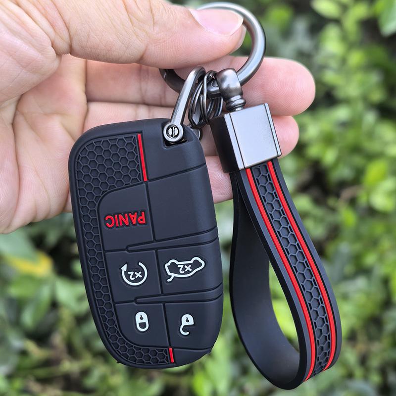 Silicone Car Key Case Cover For Jeep Grand Cherokee Wk2 Kl Wrangler Jk Renegade Commander Compass Keychain Accessories