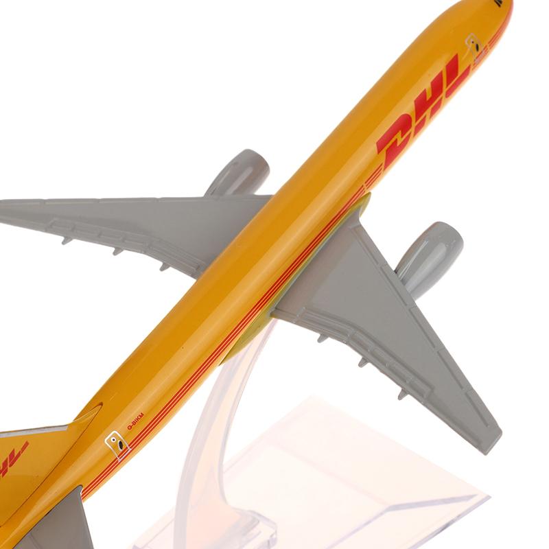 16Cm Scale 1:400 Metal Airplane Replica Dhl Alloy Airplane Model Yellow Freight Machine Diecast Aircraft Aviation Collectibles