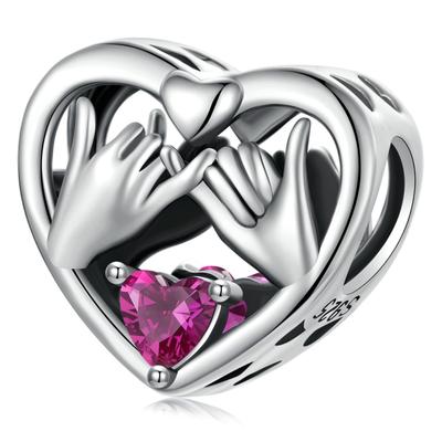 Silver Charm Clasped Hands Promise Beads Silver 925 Bead