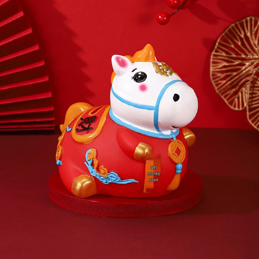 2026 Year of the Horse Zodiac Money Box: Wealth and Prosperity Desktop Ornament