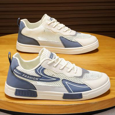 Męskie Buty na Lato Nowe Oddychające Cienkie Siatkowe Antypoślizgowe Buty Deskorolkowe dla Mężczyzn Nastolatków Siatkowe Przewiewne Sportowe i Codzienne Modne Buty