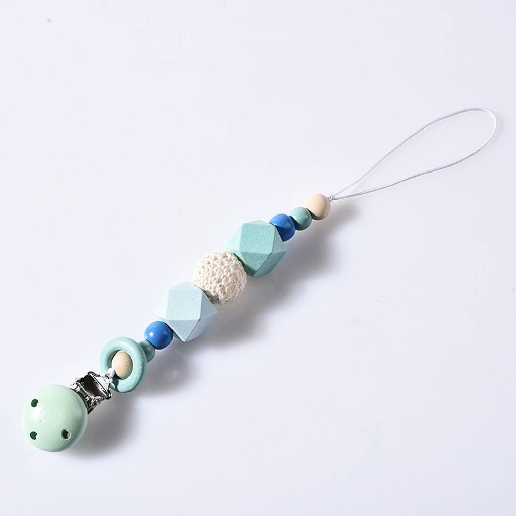 Baby Clips Holder Wooden Teething Beads for Girls Boys