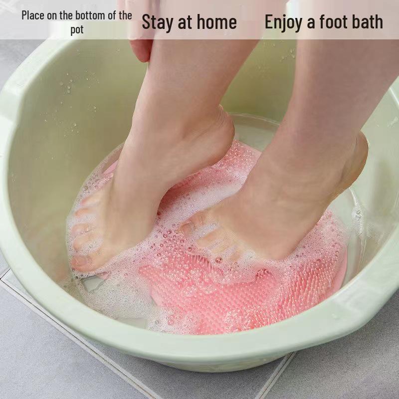 Lazy Back & Foot Scrubber: Non-Slip Suction, Silicone Massage Pad for Shower