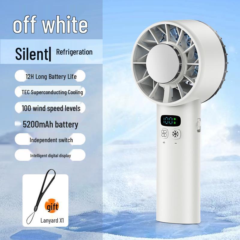

2025 Portable Silent Handheld Fan with 100-Speed & 5200mAh Battery English Manual