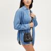 Coach Dempsey 14 Letter Logo Logo Drawstring Closure Star Print Cowhide Bucket Bag Shoulder Crossbody Handbag Mini Women's Black Gray