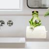 Bathroom Organizer Paper Holder Stand Creative Frog Figure Tissue Roll Dispenser for Wall Mounted Home Decoration
