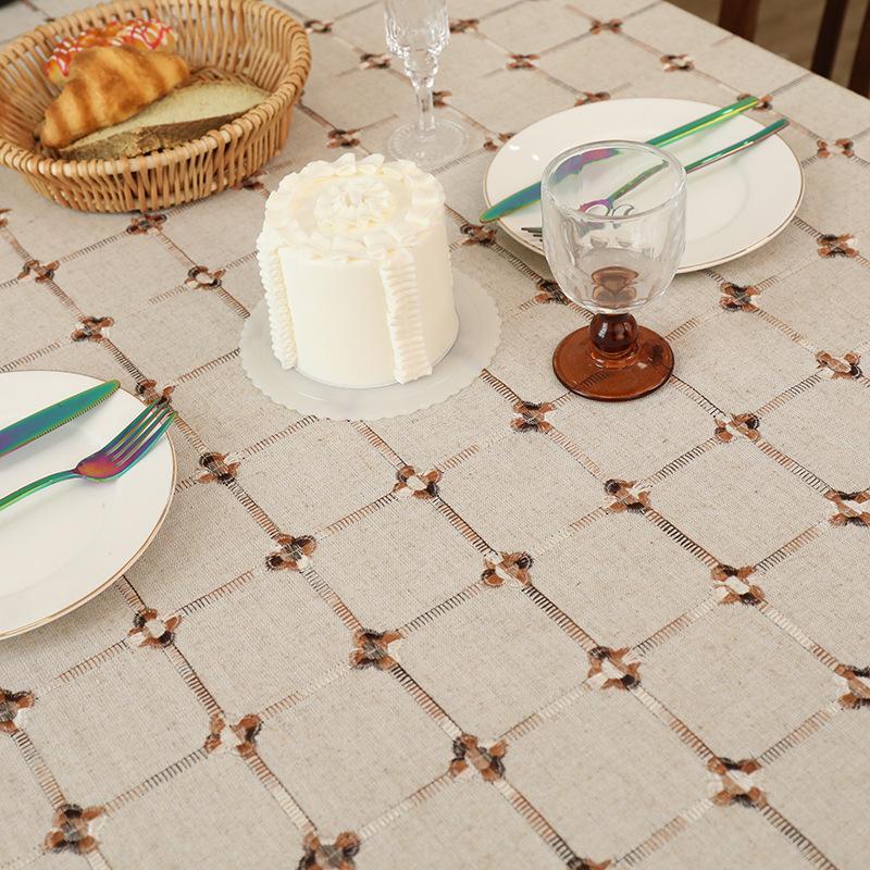 Nordic Pastoral Plaid Cotton Linen Tablecloth - Rectangular/Round
