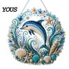DIY Mosaic Craft for Adults Coastal Faux Pearl Painting Kit, Ocean Theme Art Stress Relief Creative Activity Sparkling Sea Animal Ornament