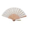 Lacework Handheld Fan with Wood Frame Decorative Fan For Wedding Ceremony Cooling Fan for Bridal Shower Decoration