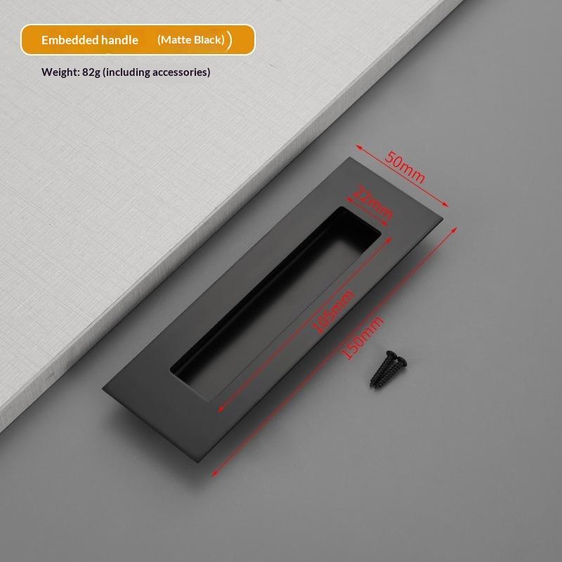 Poignée cachée en acier inoxydable Poignée de porte coulissante intégrée Poignée de tiroir de porte coulissante intégrée Poignée Noir Or Bronze