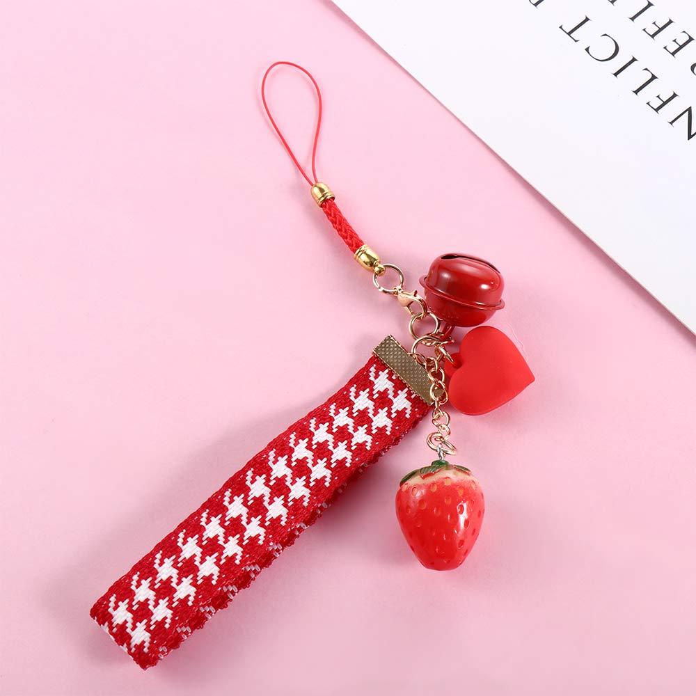Key charms Gift For Friend Key Holder Backpack Pendant Strawberry Heart Keychain Key Accessories