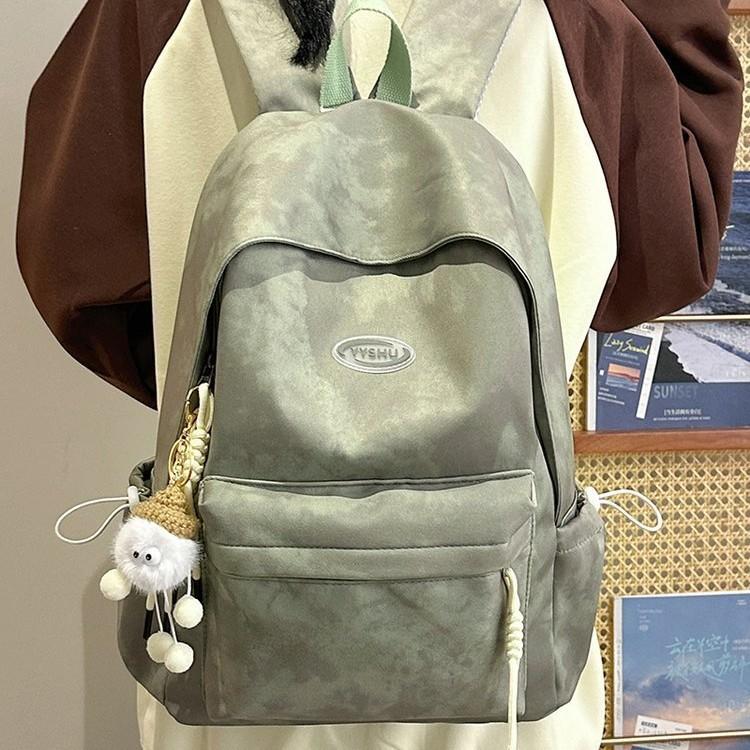 Schultasche für Mädchen, Waldstil, hoher ästhetischer Wert, vielseitiger japanischer minimalistischer einfarbiger frischer Rucksack, Rucksack mit großem Fassungsvermögen für die Mittelstufe