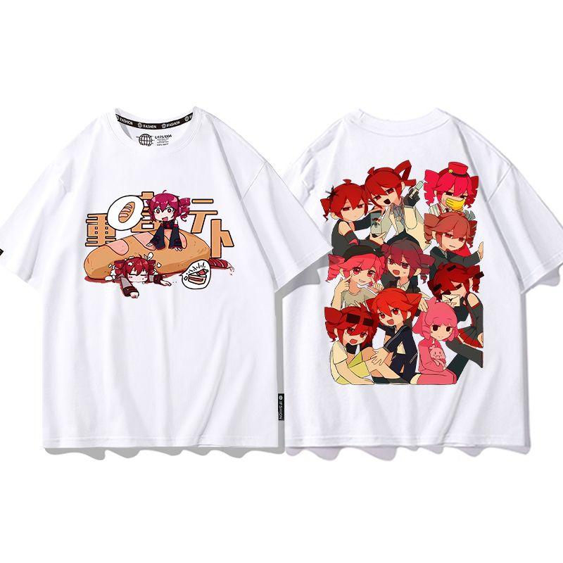2026 New Anime Kasane Teto Cosplay Printed Short Sleeves TShirt Casual Tee Fashion Shirts Versatile in Summer Birthday Gifts