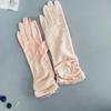 Summer Driving Sun Protection Gloves for Women Short Pure Cotton Thin Medium Long Breathable Anti Slip Floral Pattern