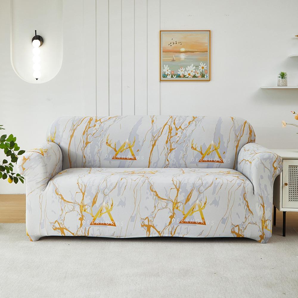 Stretchable Printed Sofa Cover Universal Elastic Slipcouch Full Encasement Soft Fabric Set