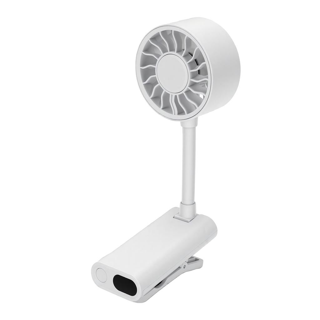 Handheld Clip Fan USB Desk Fan Portable Fan with Hose Clamp Outdoor 360 Degree Rotation Smart Display Screen Clamp Fan for Study Travel