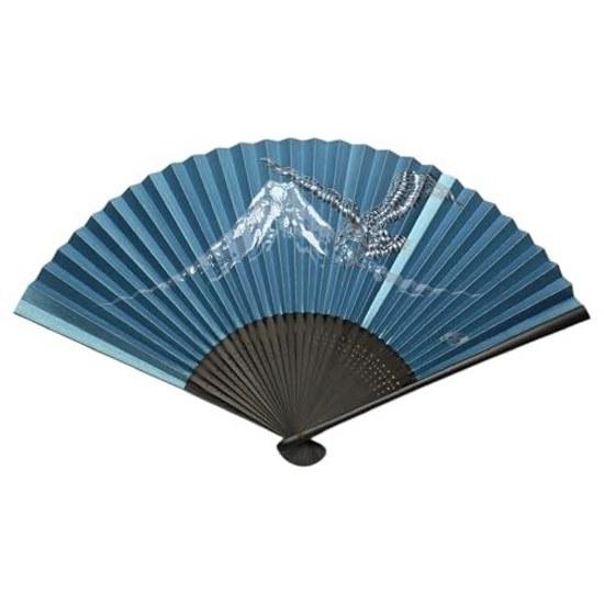 Kyoto fan One Fuji Two Hawk Three Eggplant mens made Japan folding paper traditional clothing accessories craftsmanship Mount personal use gift 22.5cm