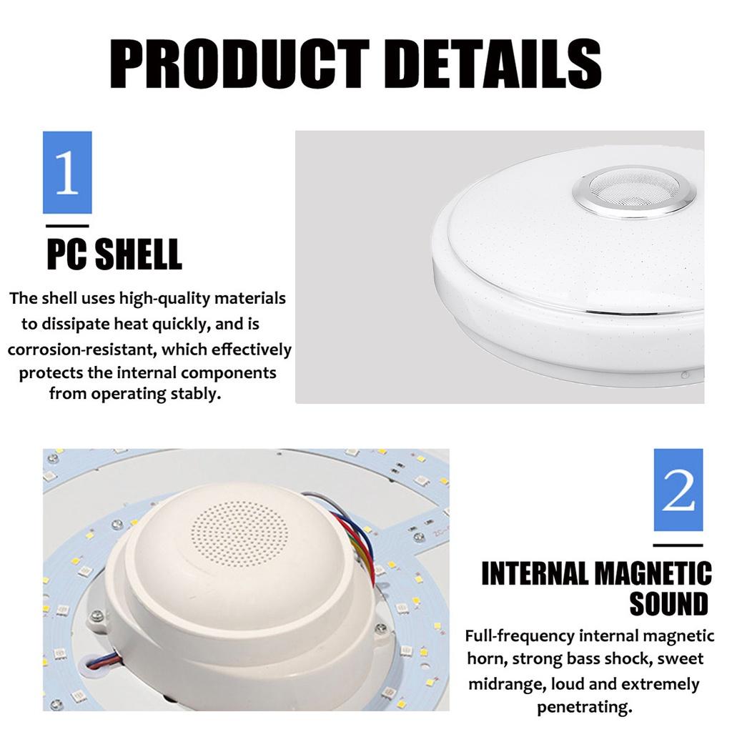 Smart rgb light Indoor Lighting Music Led Ceiling Light Lamp Modern ceiling lamp APP bluetooth Music Light with Remote Control 70W