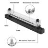 M6 Car Terminal Block Negative Bus Bar 12V 150A Terminal Block 1/4" Power Distribution Block M8 Termianl Bus for Automotive Boat