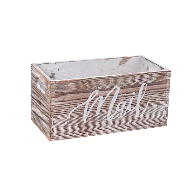 Wooden Jewelry Storage Box Pine Wood ID Paper Towel Desktop Finishing Storage Wooden Box