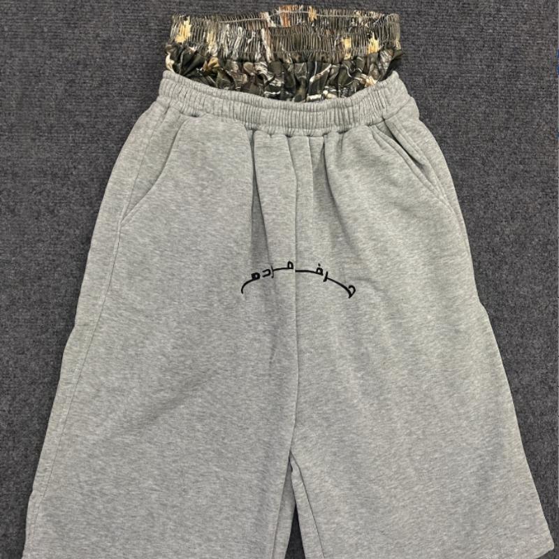 

European and American retro high street personality loose casual vacation two short double waist shorts 2XL сірий колір