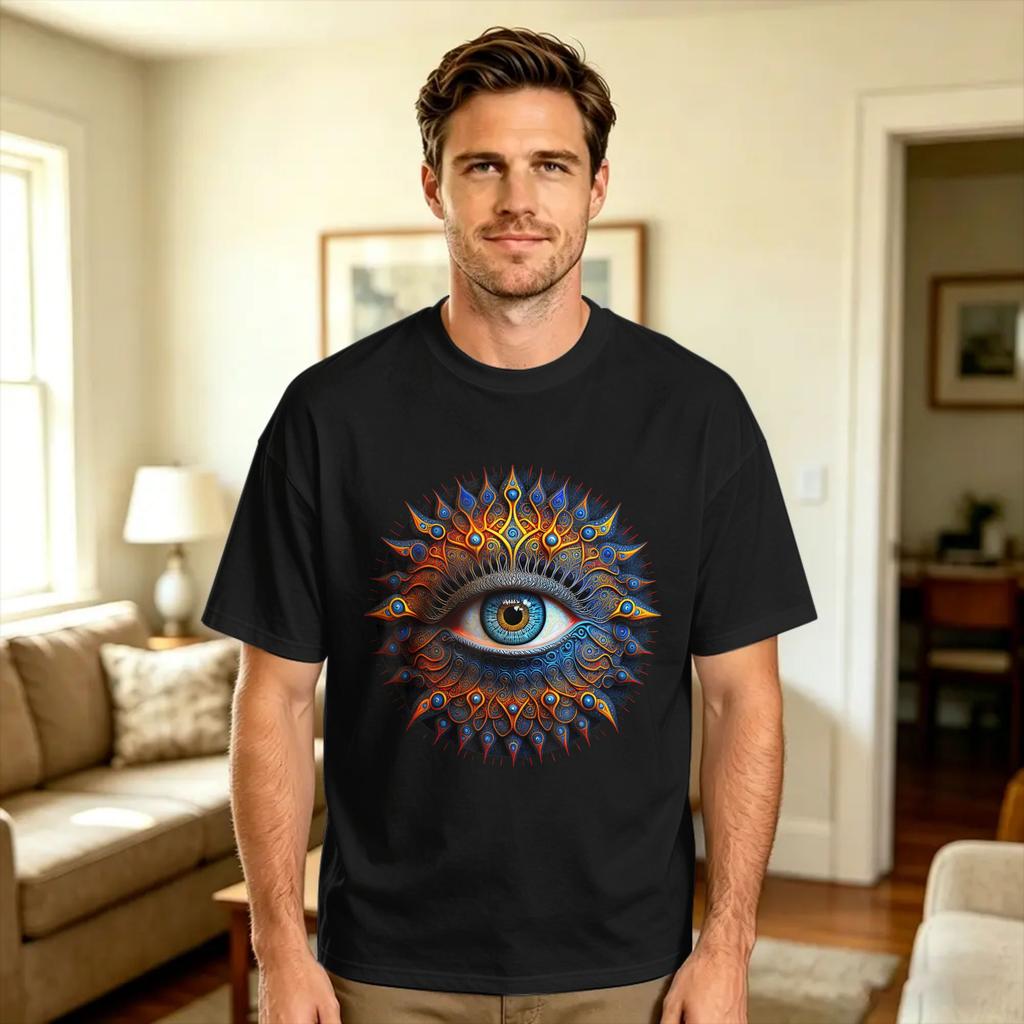 T-shirt Occhio Malvagio Greco Moda Estiva T-shirt Cotone Puro Girocollo Oversize Abbigliamento Manica Corta T-shirt Classica