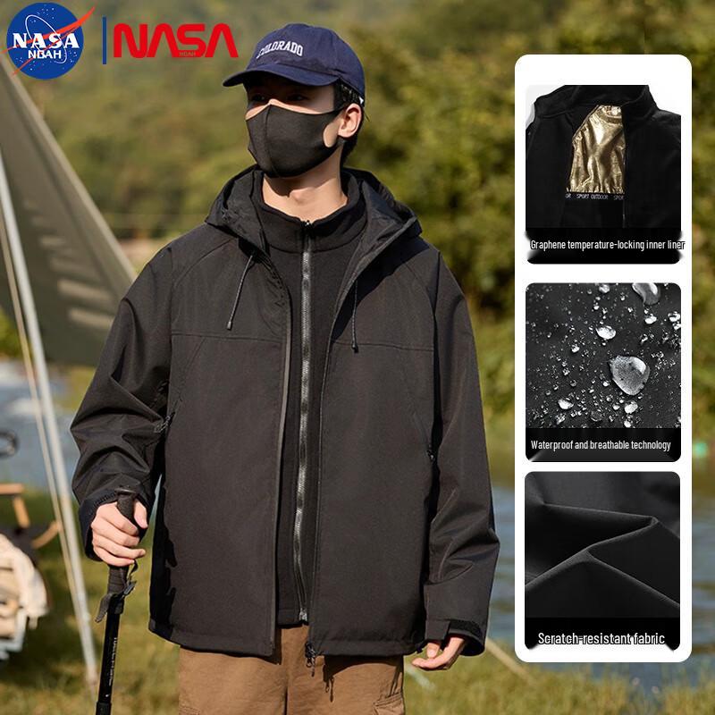 

NASA NOAH Men s 3-in-1 Hooded Outdoor Jacket S
