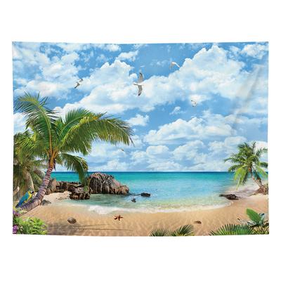 Tapisserie Murale à Motif Imprimé Plage Décoration de Chambre Paysage Naturel Esthétique Domestique Décoration Artistique