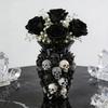3D Skull Decorative Vase, Black Resin Flower Holder, Gothic Home Decor, Halloween Table Centerpiece, Unique Gift for Alternative