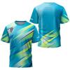 T-shirt da uomo stampata in 3D per sport all'aperto e fitness, traspirante, ad asciugatura rapida, manica corta, girocollo, pullover, top casual