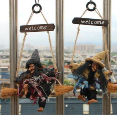 Halloween New Arrangement Ghost Festival Bar Decoration Horror Realistic Horror Scary Hanging Ghost Flying Witch Pendant
