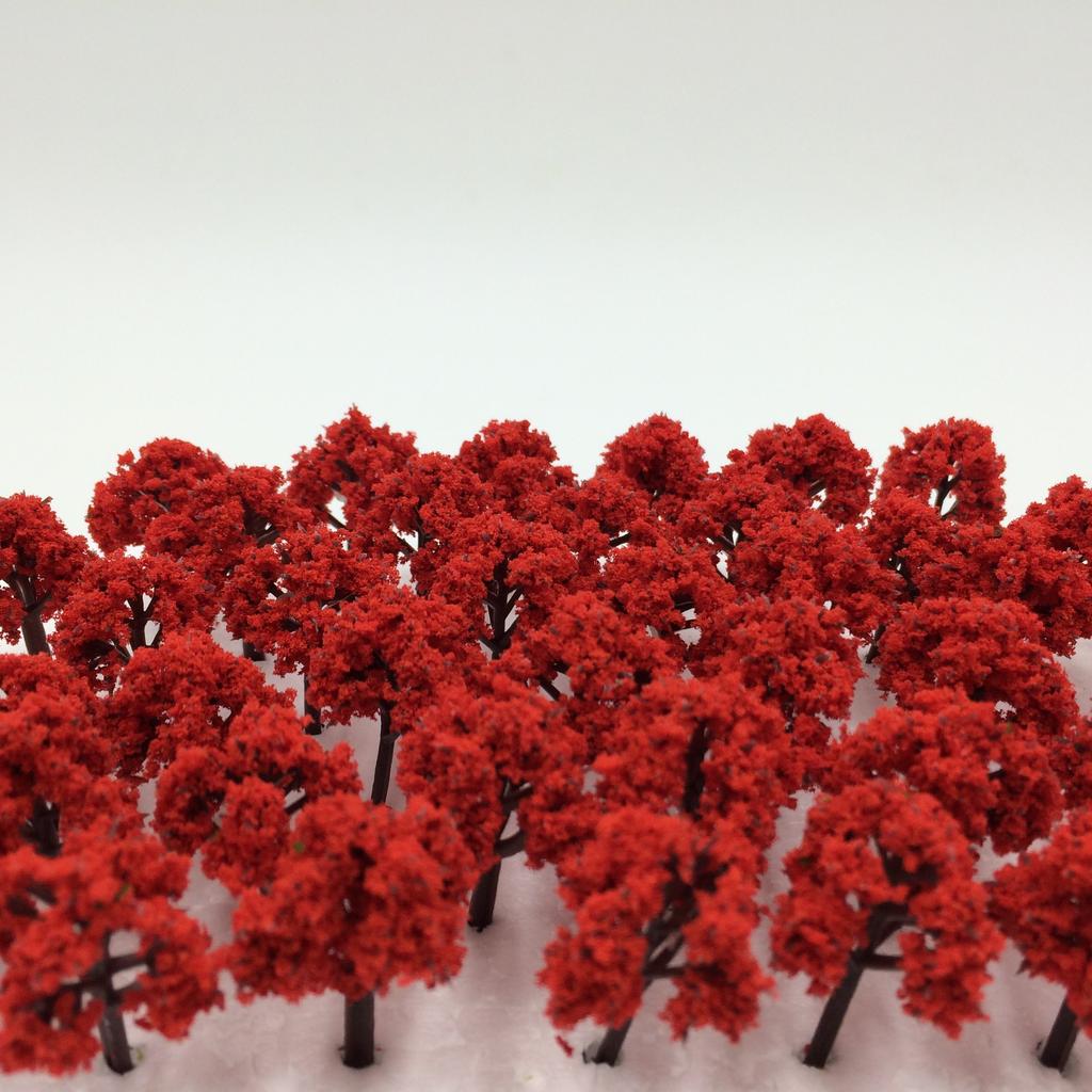 DauStage Forest for N Gauge and Architectural Available In 50 or 100 Colors 100 Trees, 3cm, Dioramas, Railways, Models, (18, Red, Pieces)