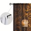 Cortina estampada con pintura de lujo retro para decoración del hogar: tratamiento de ventana con bolsillo para varilla para dormitorio, cocina y sala de estar