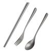 Ti Cutlery Set Camping Fork Spoon Chopsticks Lightweight Tableware for Home Picnic Travel with Carry Pouch Chopsticks
