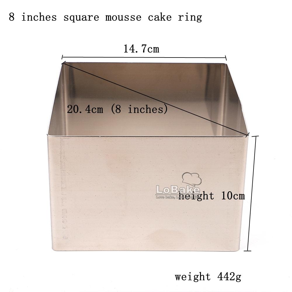 6 8 10 12 tum 10 cm höjd stor fyrkantig 304 rostfritt stål mousse tårtring form ostkaka form verktyg DIY bageri prylar