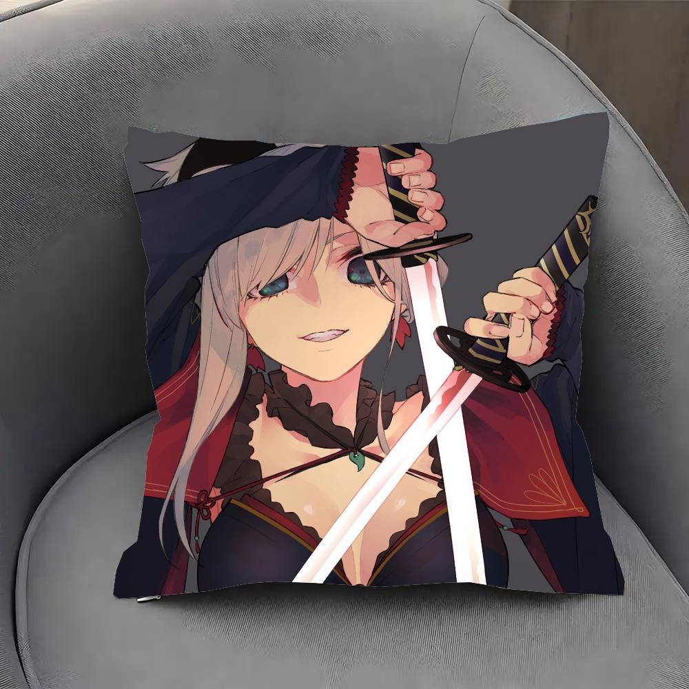 Miyamoto Musashi Anime Fate Pillow Case Fashion Square Pillowcase Bedroom Sofa Room Ins Decoration Leisure