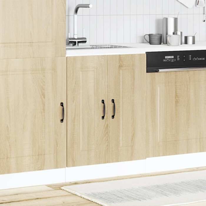 VidaXL Base Cabinet for Sink Kalmar Sonoma Oak Engineered Wood, Kitchen Base Cabinet, Kitchen Base Cabinet with Door 853440