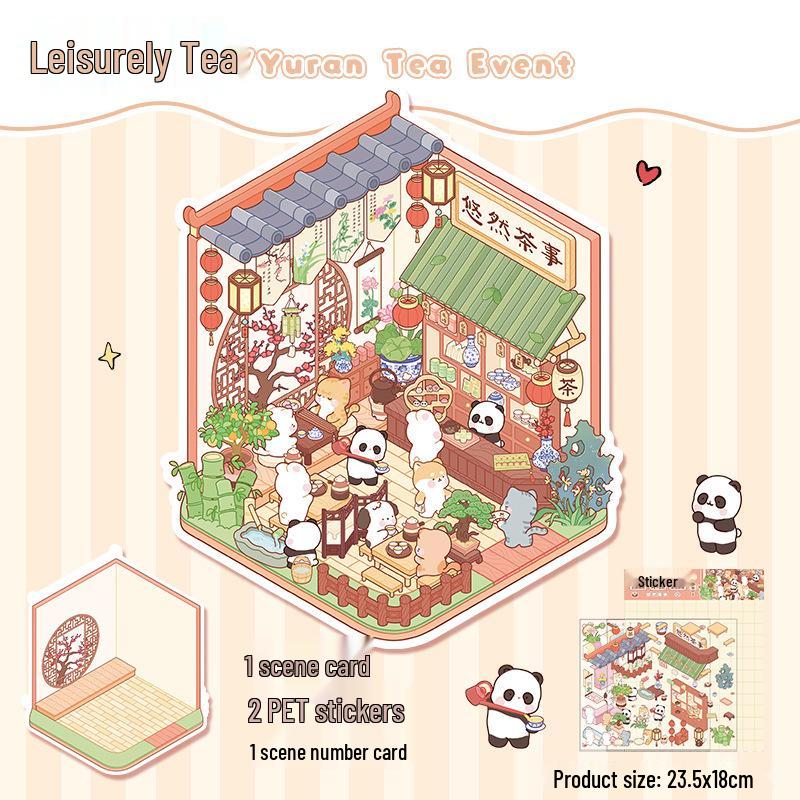 3D Miniature Scene Sticker Set - DIY Three-Dimensional House Puzzle