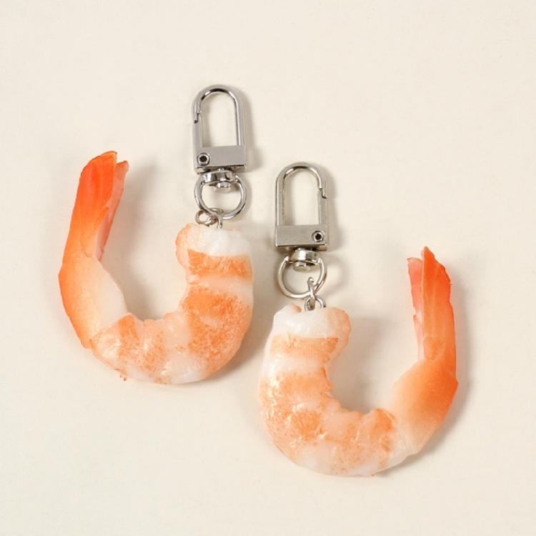 Imitation Shrimp Key Chain Creative Food Keyring Funny Scene Bag Hangings Decor