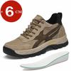Men's Breathable Genuine Leather & Mesh Hidden Elevator Casual Sneakers Lift Outdoor Sports Work Hiking Height Increasing Shoes