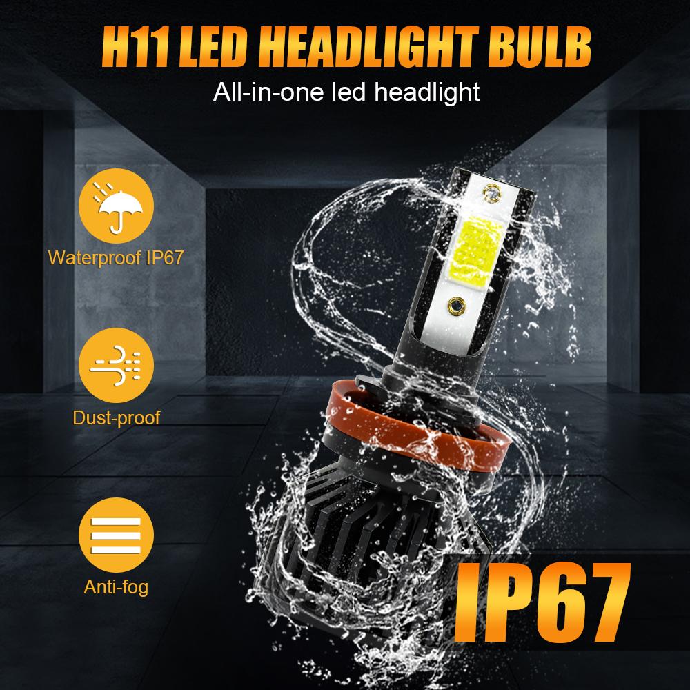 LED Head Lamp 1 Pair Auto Fog Light Bulbs 40W 8000LM 6000K H4 H7 H11 9006 Car  Headlight Car Stylish Super Bright Big Led Chip