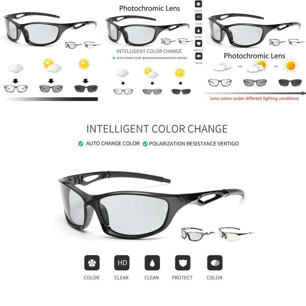 Comfortable Anti-glare Polarized Photochromic Sunglasses For Men With Uv400 Protection