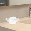 2Pcs Clear Glass Soap Dish Round Heavy Bar Soap Holder Transparent Bathroom Shower Counter Kitchen Sink Drainer
