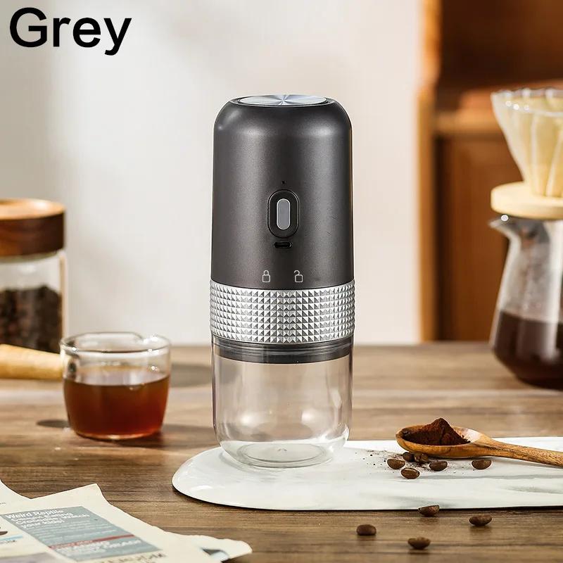 1pc Electric Coffee Bean Grinder Wireless Coffee Bean Processor Rechargeable Espresso Spice Grinder Home Office Travel Items