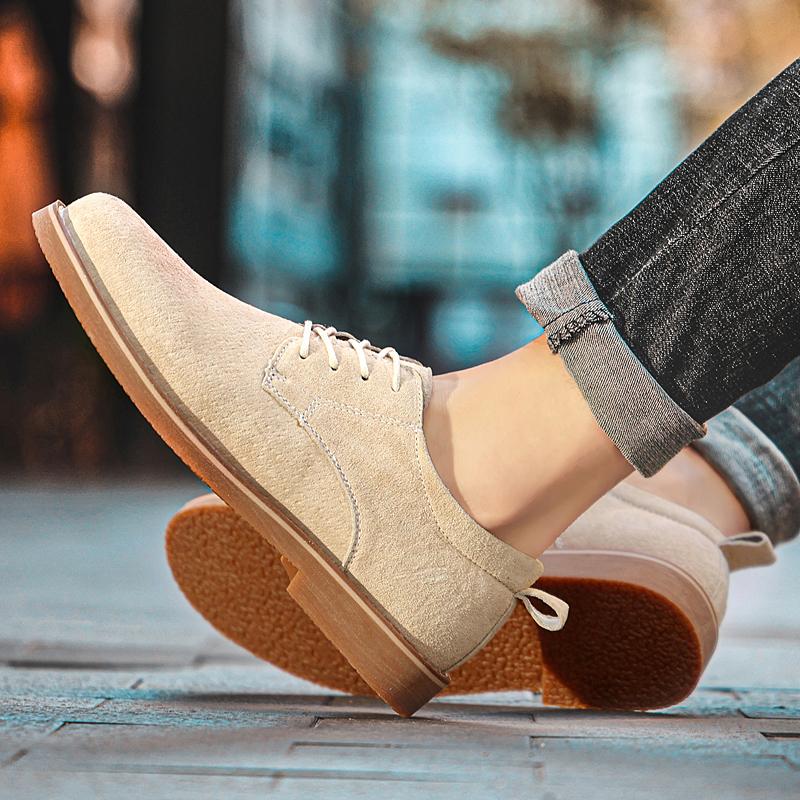 Fashion Men's Derby Shoe Oxford Lace Up Suede Leather Shoes Casual Shoes Outdoor Dress Shoes