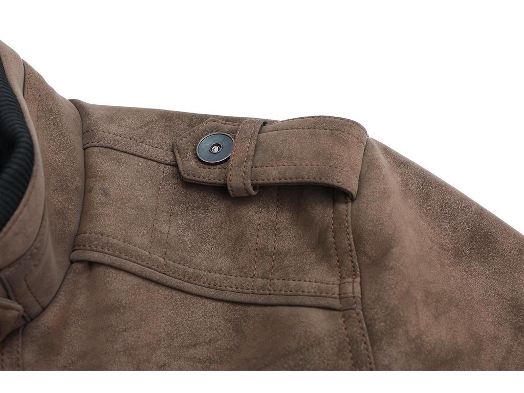 Men's Retro Suede PU Leather Motorcycle Jacket - Autumn/Winter Trend 2025