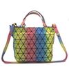 Women's Bucket Bag Rainbow Shoulder Bag Geometric Rhombus Handbag Oblique Span Bag Versatile Fashion Women's Bag