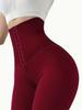 Women's High-Waist Tummy Control Yoga Leggings with Button-Up Design for Spring and Autumn 2025